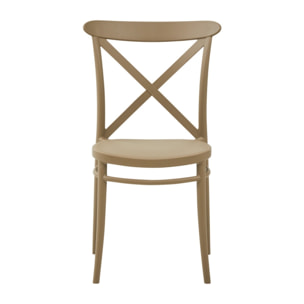 Set di 4 sedie ROTTERDAM in polipropilene tortora, impilabili