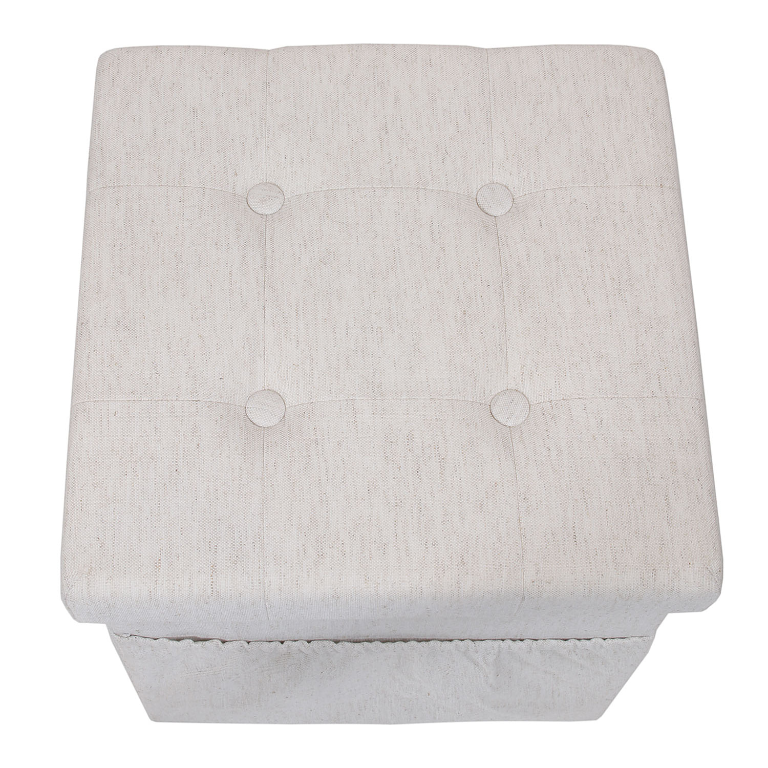 Coffre Pouf Pliable Tissu Beige