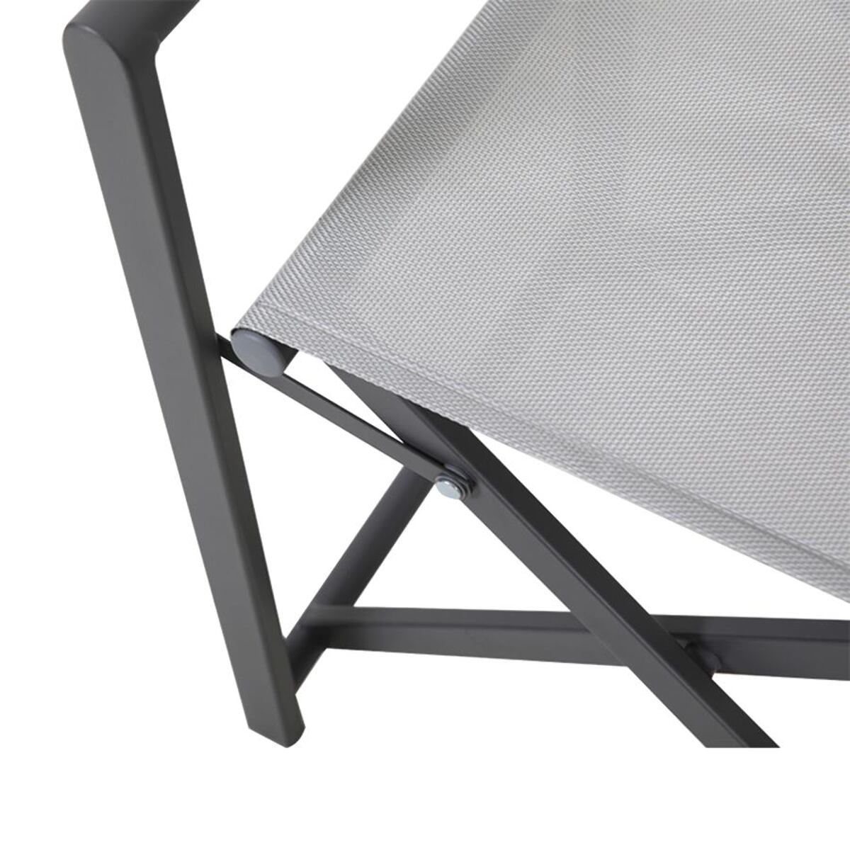 Sedie regista Gilda pieghievoli in alluminio grigio - Set da 2