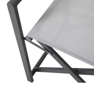 Sedie regista Gilda pieghievoli in alluminio grigio - Set da 2