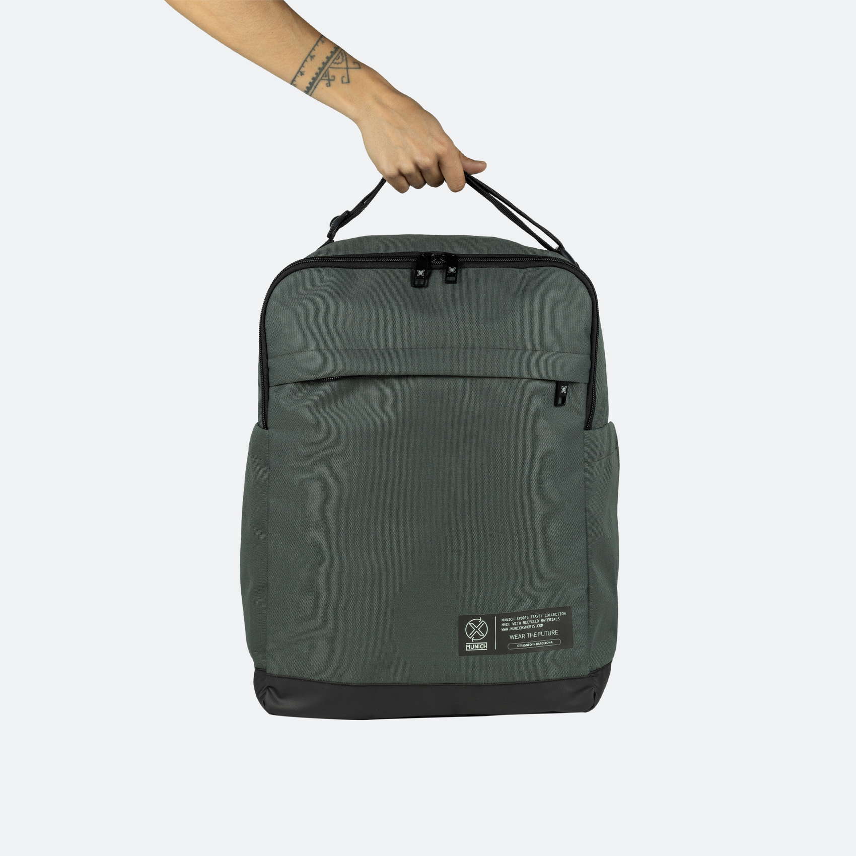 Mochila caqui de poliéster reciclado MUNICH GATE X-39 UNDERSEAT BACKPACK