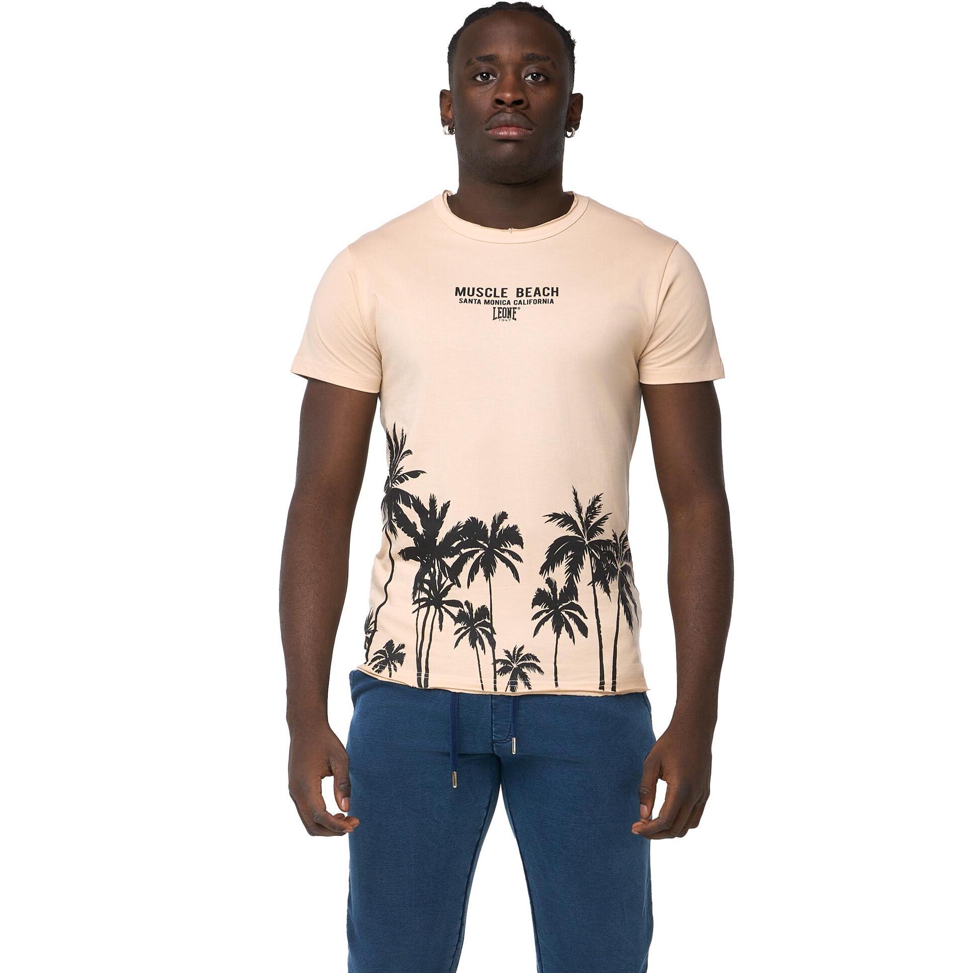 T-shirt a maniche corte stampata Leone Beach