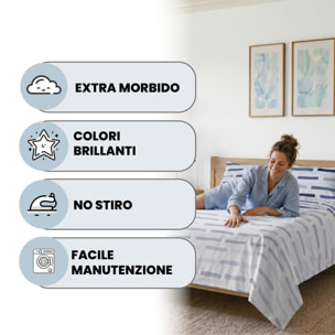 COMPLETO LETTO PIAZZA E MEZZA KARMA - 100% Microfibra