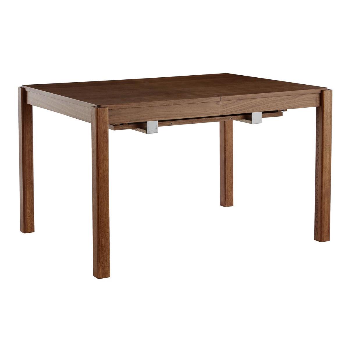 Table à manger extensible rallonges intégrées en bois foncé noyer rectangulaire L125-238 cm AGALI
