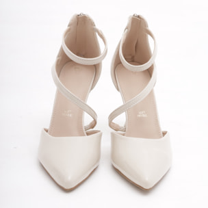 DECOLLETE' D'ORSAY CINTURINO PANNA