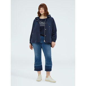 Fiorella Rubino - Parka con cappuccio e maxi coulisse - Blu