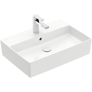Vasque à poser Memento 2.0 stone white ceramicplus avec trop plein 60 x 42 cm