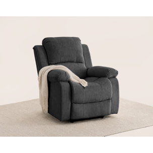 Armand - fauteuil relax électrique en velours côtelé - Gris