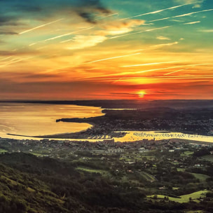 Tableau coucher de soleil pays basque Toile imprimée