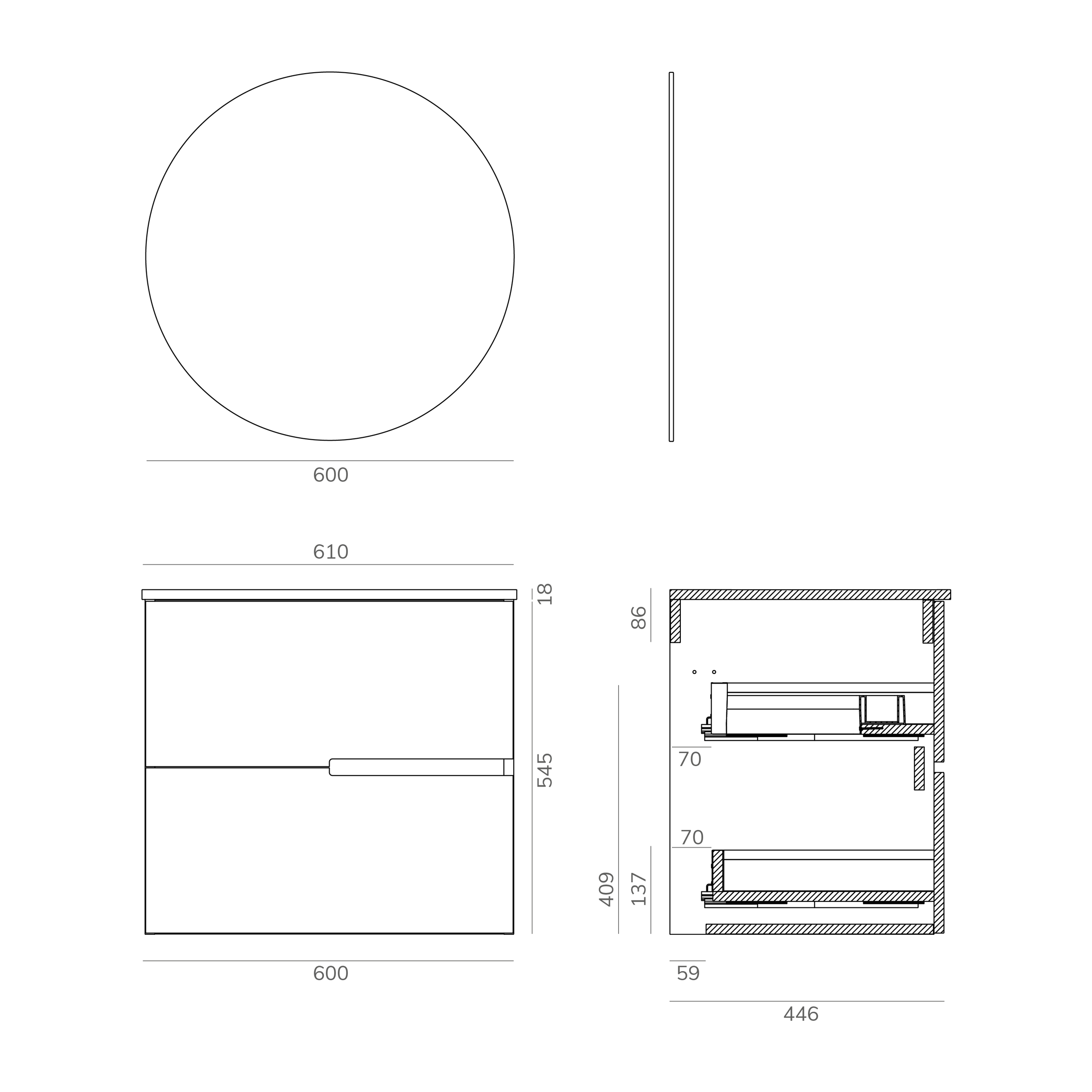 Ensemble de salle de bain MEMPHIS 2C, Alday, 60 cm, Teka