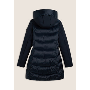 Piumino lungo donna opaco e lucido con cappuccio