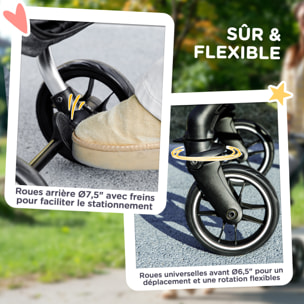 Poussette buggy chien 4 roues pliable - nombreux équipements - alu oxford gris