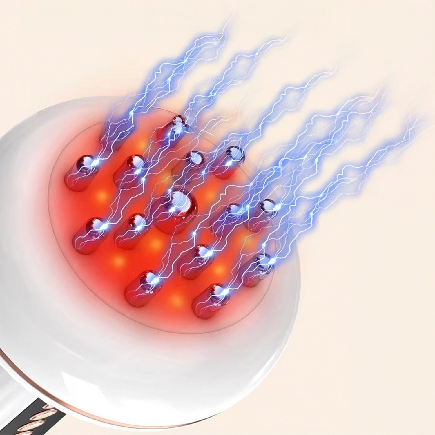 Masajeador corporal EMS + vibración con 9 intensidades y 9 niveles de temperatura.
