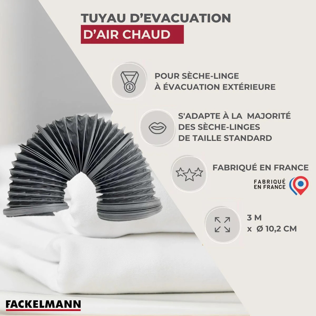 Tuyau Evacuation Sèche-Linge Fackelmann