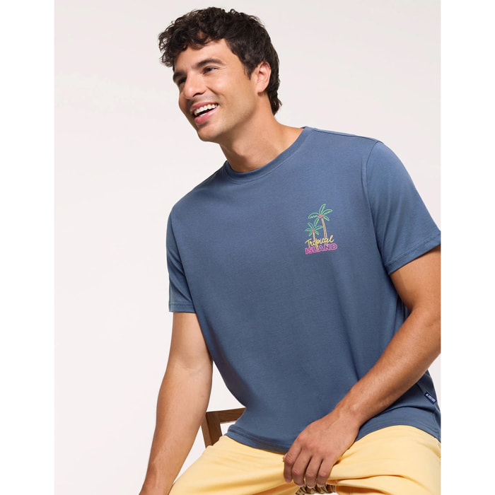 Camiseta Manga Corta Azul Marino - Tropidale