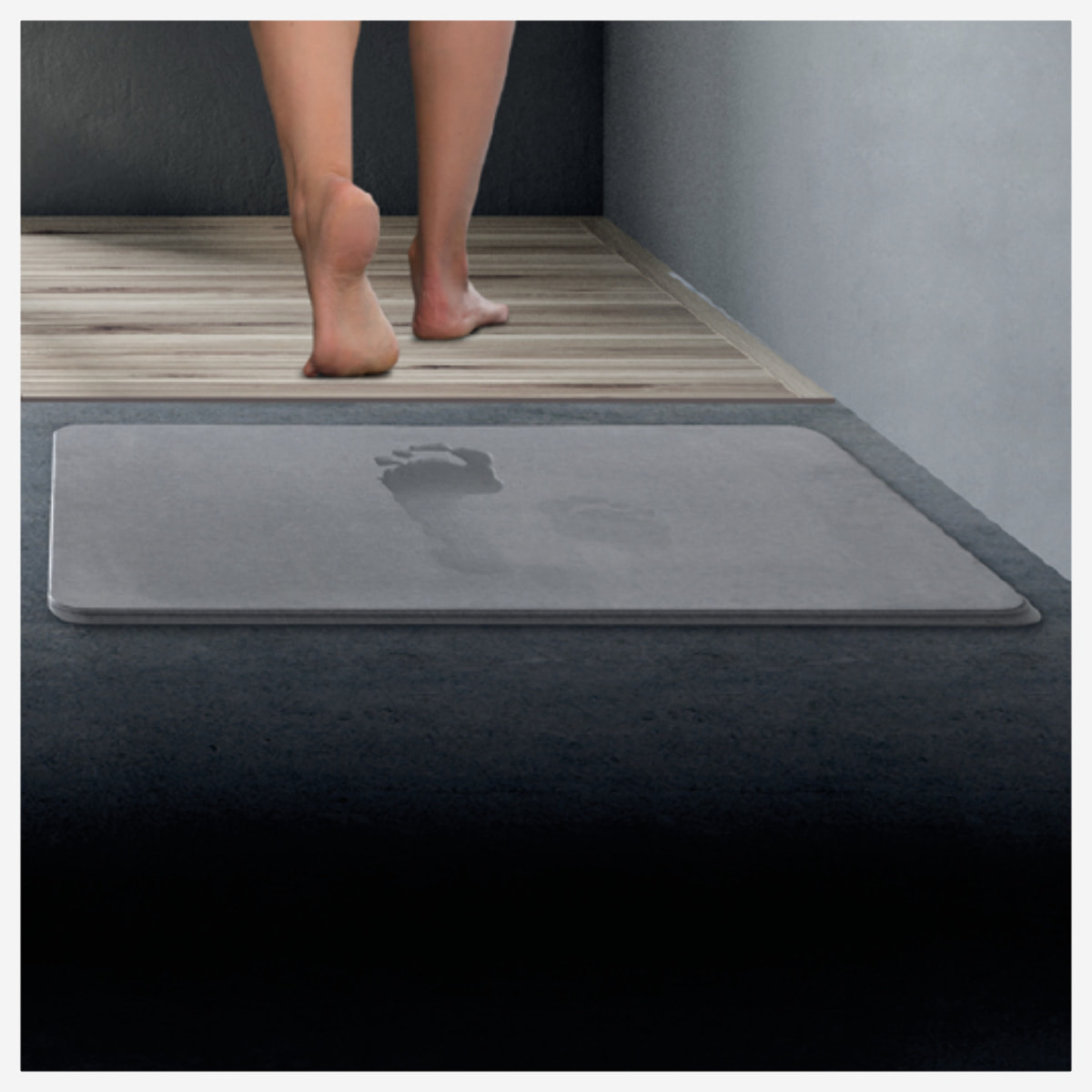 Tapis diatomite 39x60cm Gris