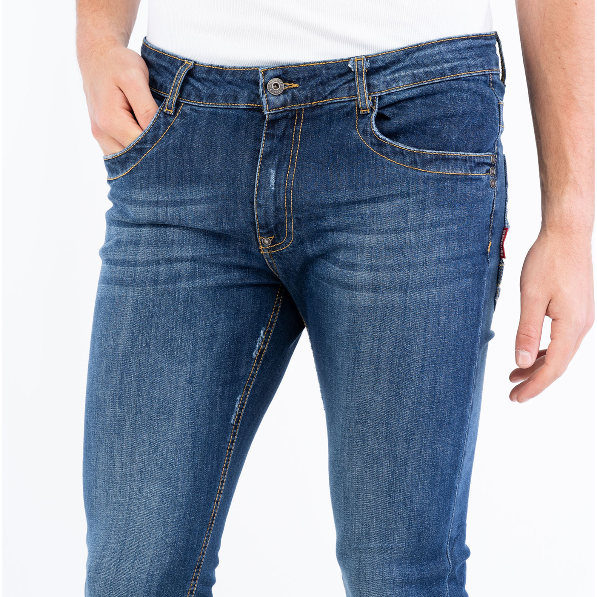 BIKKEMBERGS jeans uomo blue denim medium,light lav.1