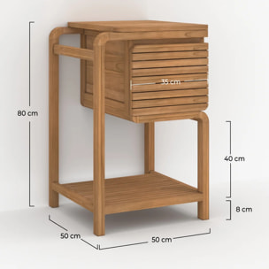 Meuble de salle de bain en bois de teck 50 cm - Lucette