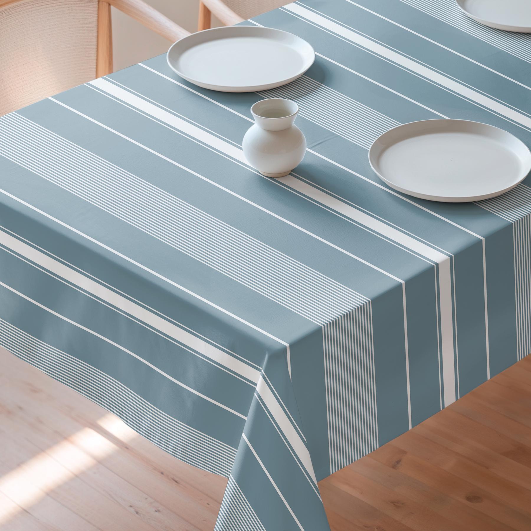 Nappe imprimée anti-tâches MALIBÚ BLEU