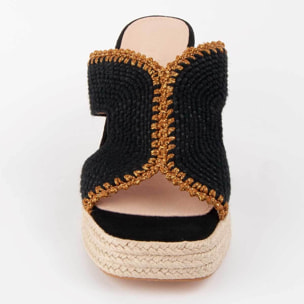 Sandalia De Tacón - Negro - Altura: 10 Cm