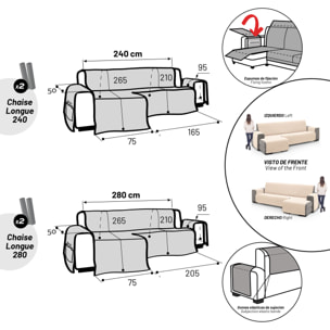 Cubre Sofá Chaise Longue Izquierda modelo PRISCILA