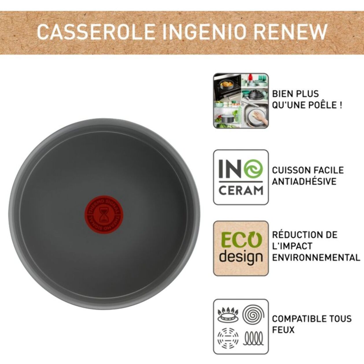Sauteuse TEFAL Ingenio Renew 20cm L2603002