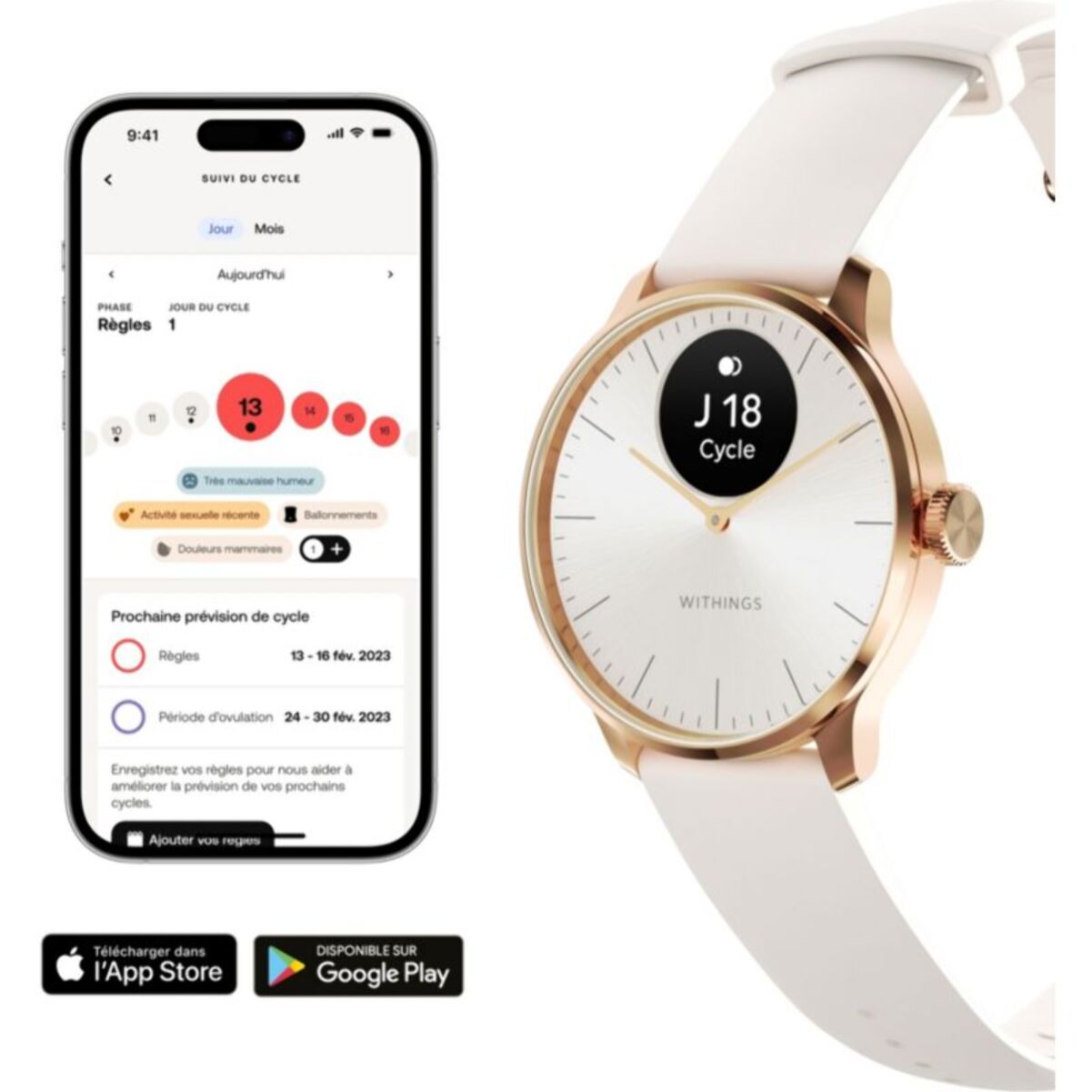 Montre santé WITHINGS Scanwatch Light Rose Gold