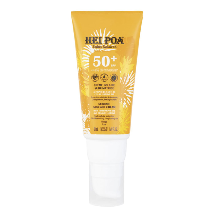 Crème Solaire Sublimatrice SPF50+ - Au monoï de Tahiti AO et à la Luzerne Bio 50 ml
