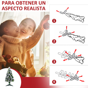 Árbol de Navidad 90 cm Árbol de Navidad con Fibra Ã“ptica Árbol de Navidad Artificial con 90 Luces LED y 90 Ramas para Interior Verde y Blanco