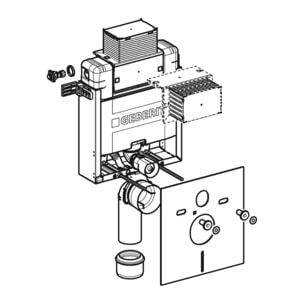 Kombifix Élément de montage pour WC suspendus, avec réservoir de chasse encastré Omega  (110.000.00.1)