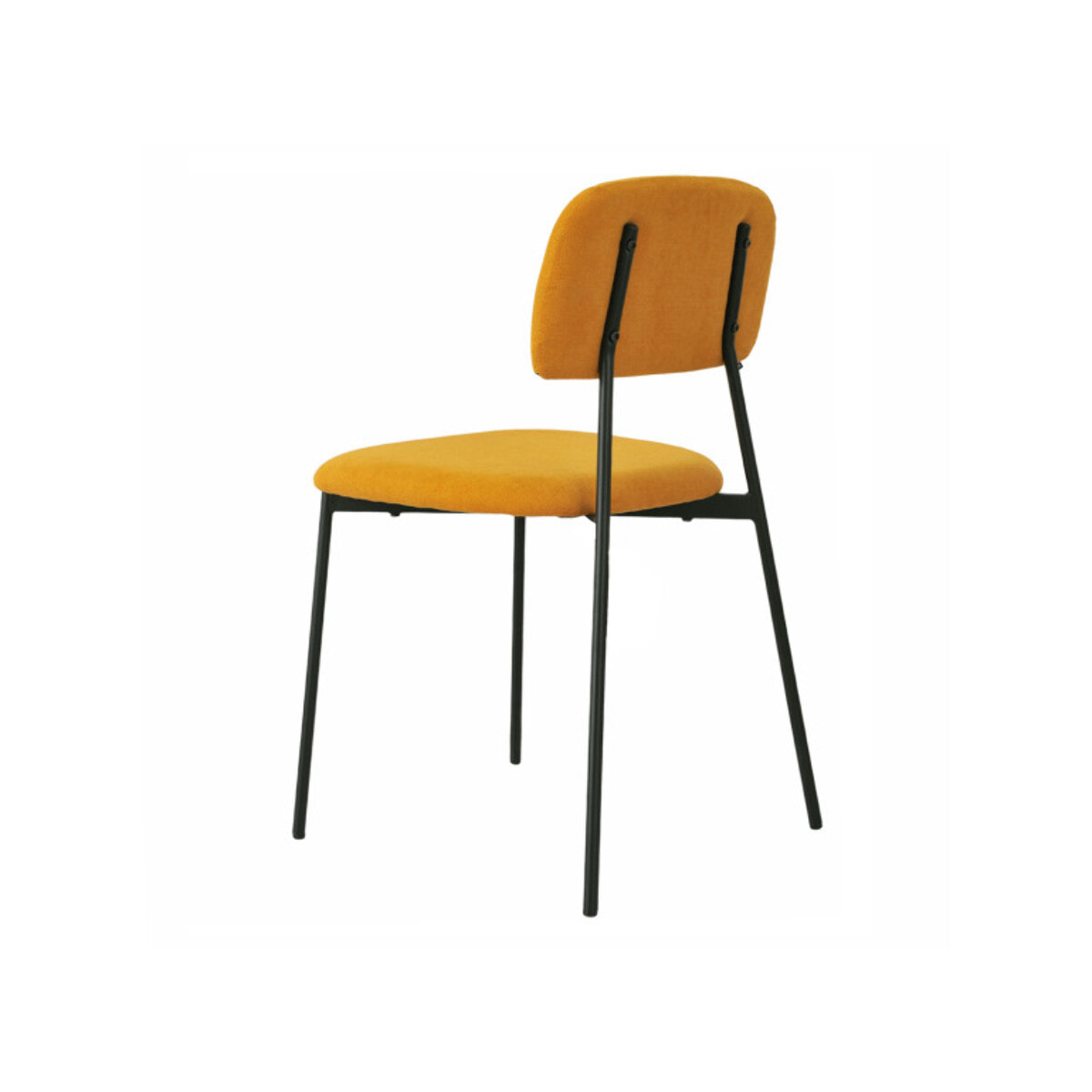 Chaise de repas en tissu doux avec 4 pieds en métal noir - MIRA