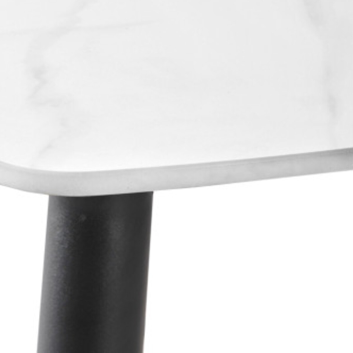 Table haute 140 x 70 cm en céramique marbrée avec pieds en métal - TREIVE