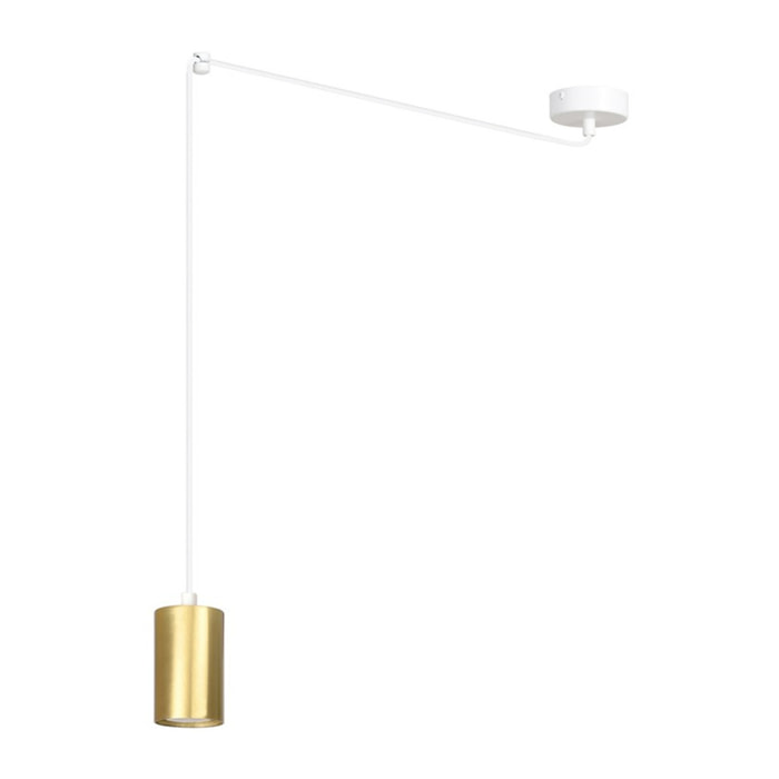 Lampada a sospensione TRAKER in acciaio bianco e oro