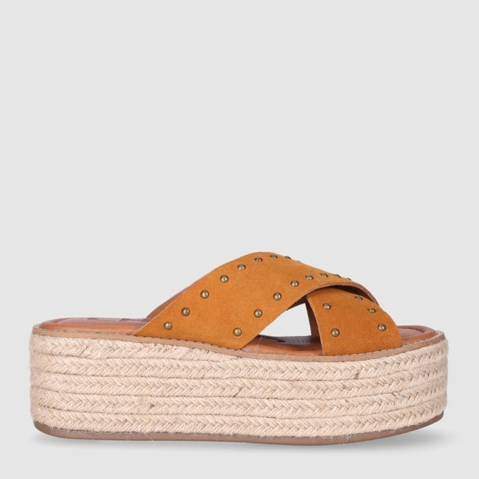 Sandalias de Serraje - Cuero - Tacón: 6 cm