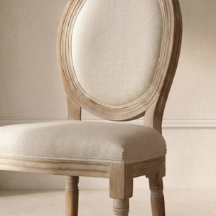 Chaise rembourrée Victoria -bois massif de bouleau / mousse et tissu-couleur beige 48 x 96 x 46 cm