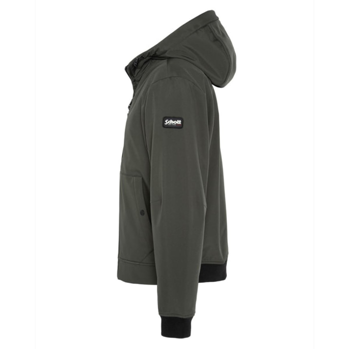 KALE HOODED SHORT JACKET IN BONDED SOFT SHELL 94% POLYESTER 6% ELASTHANE / 100% POLYESTER Cachi