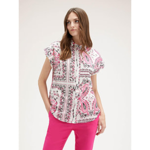 Motivi - Camicia kimono fantasia foulard - Fucsia