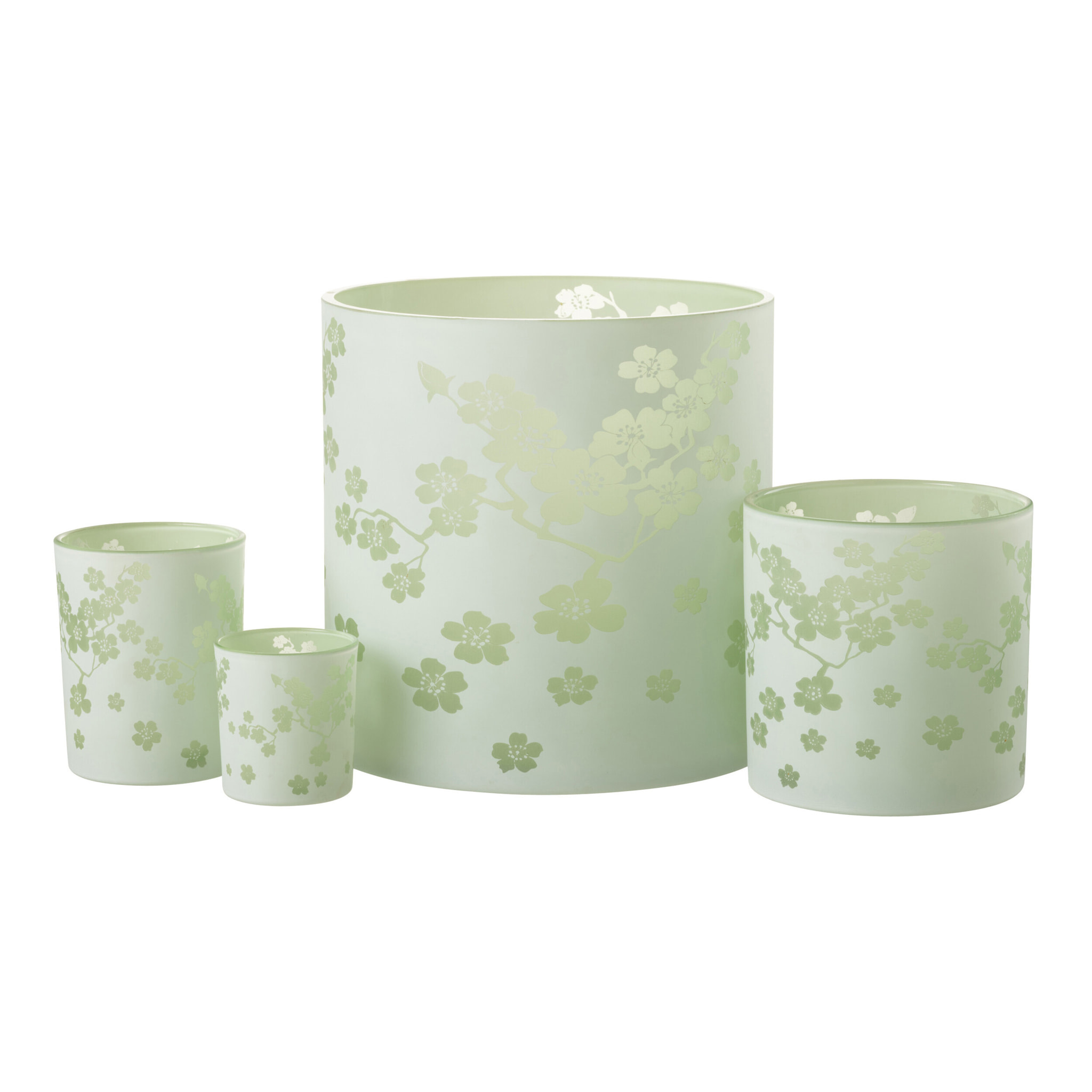 J-Line photophore Fleurs - verre - vert - extra large