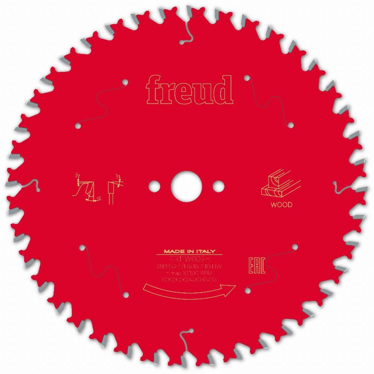 Lame pour scie circulaire portative FREUD - Ø184 2,4/1,6 AL16 Z40 BA 10° - F03FS09704 -FR11W002H