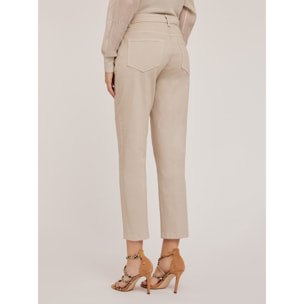 Motivi - Pantalones modelo Carrot de drill Rianne - Beige