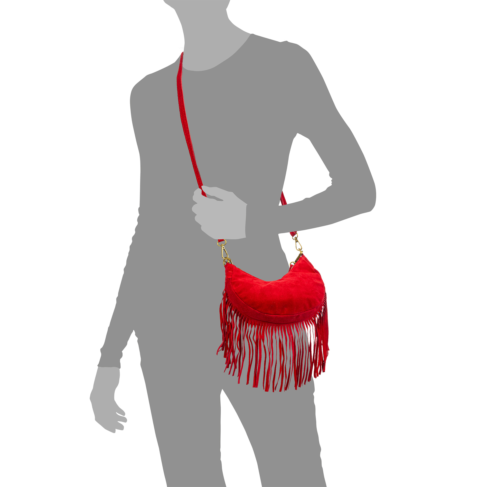 Ausonia bolso bandolera de piel auténtica Gamuza.