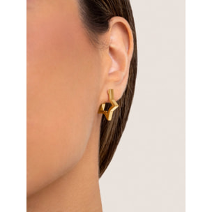 Orecchino Superstar in Acciaio Placcato Oro