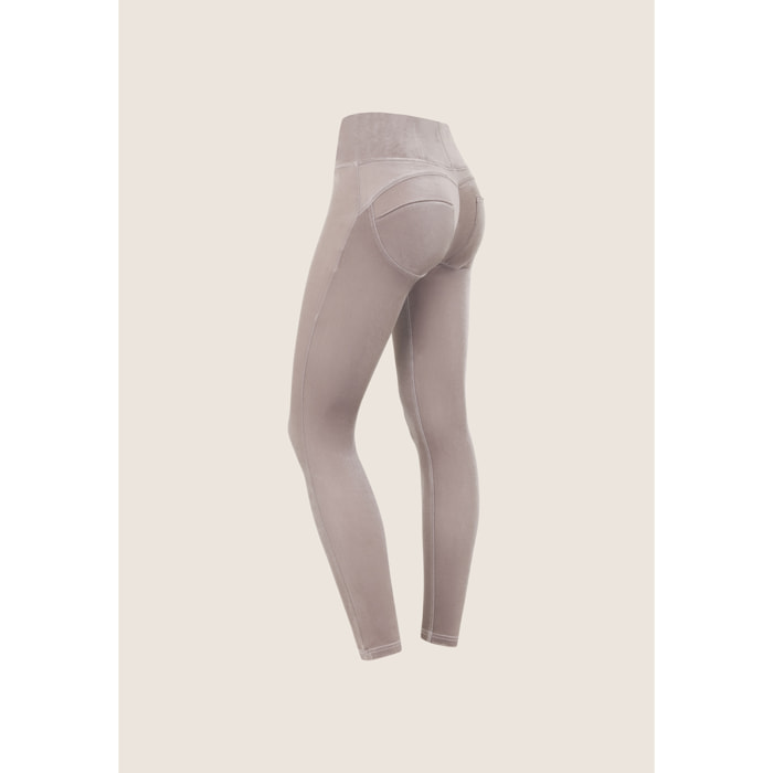 Pantaloni WR.UP® superskinny vita alta effetto velluto