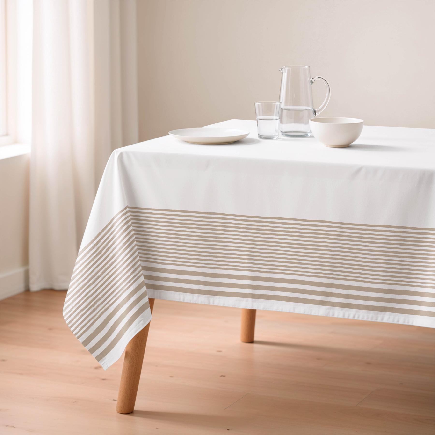 Mantel antimanchas HAZAEL BEIGE - 100% algodón