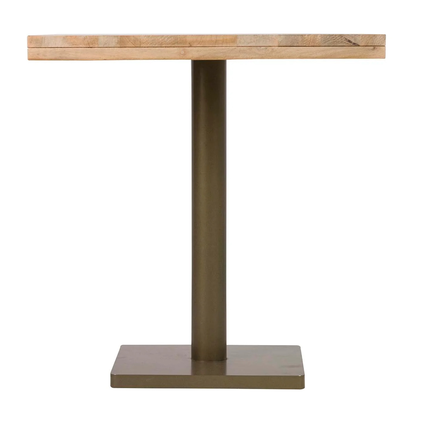 Mesa Comedor Madera Mango Metal Marron 70x70x75 Cm