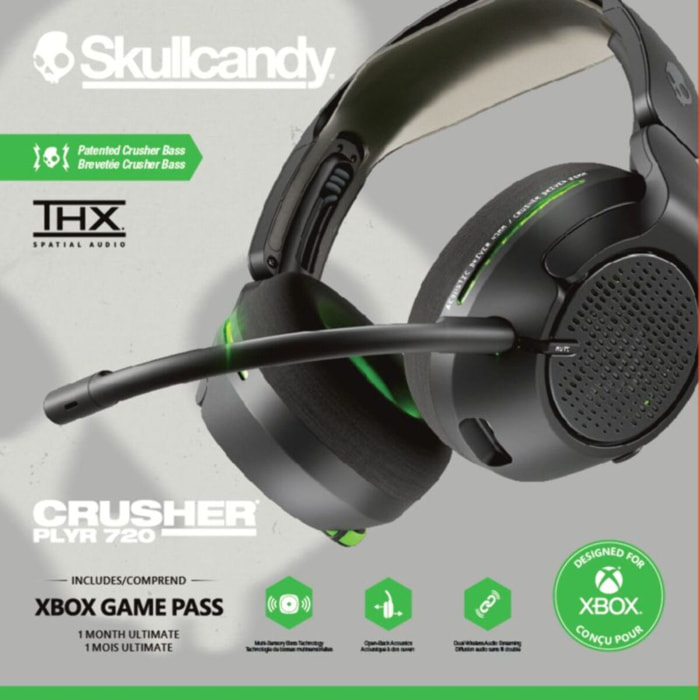 Casque gamer SKULLCANDY CRUSHER PLYR 720 XBOX BLACK GREEN