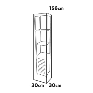 Adelaide - colonna multiuso con 1 anta e 2 ripiani - 30x30x156h cm bianco