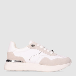 Deportivos de Serraje - Blanco - Tacón: 3 cm