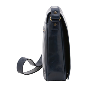 Borsa a tracolla da uomo in vera pelle - Modello False - Made in Italy - 29.0 x 28.0 x 9.0 cm