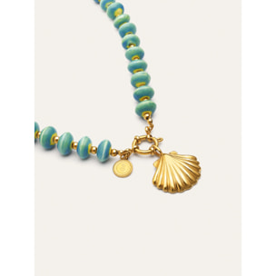 Collar Shelly Acero Baño Oro